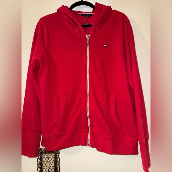 Tommy Hilfiger Jackets & Blazers - Tommy Hilfiger Cherry Red Full-Zip Jacket Women’s Size Large New!